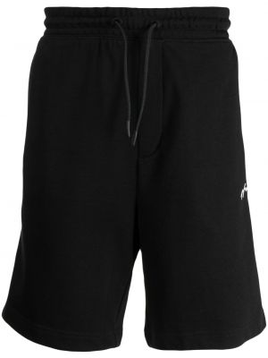 Shorts de sport brodeés en coton Hugo noir
