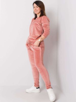 Velurové sportovní kalhoty Fashionhunters růžové