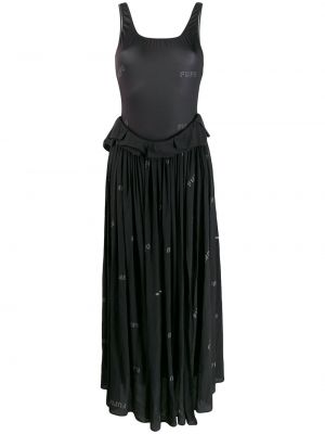 Dlouhé šaty s potlačou Natasha Zinko čierna