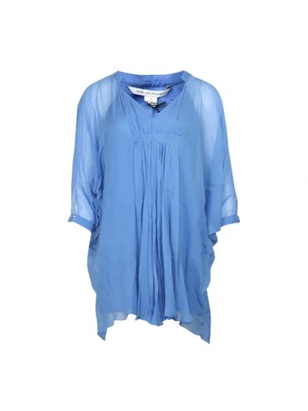 Jedwabna sukienka Diane Von Furstenberg niebieska