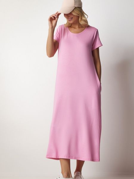 Pletena haljina Happiness İstanbul ružičasta