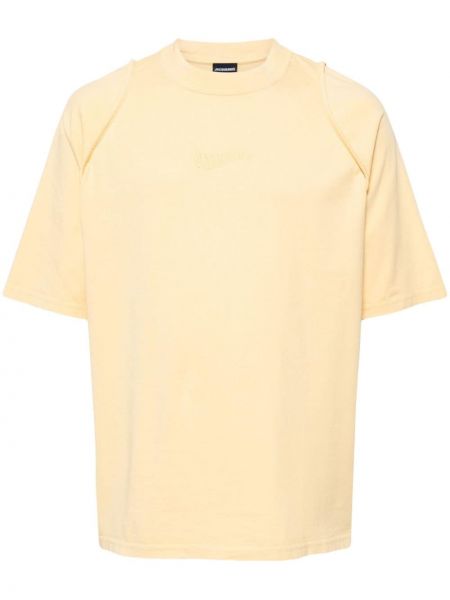 Bavlnené tričko Jacquemus žltá