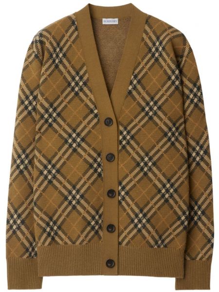 Ternet striktrøje i uld i mohair Burberry brun