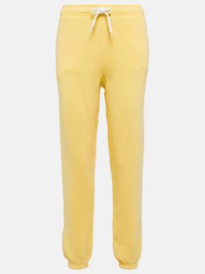 Хлопковые флисовые спортивные штаны Polo Ralph Lauren желтые