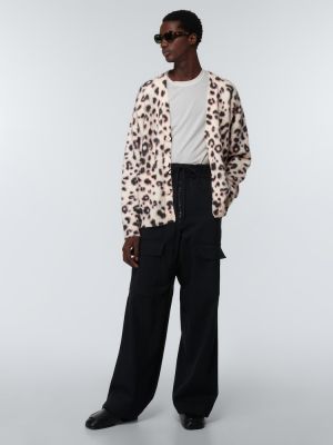 Cardigan cu imagine cu model leopard Dries Van Noten alb