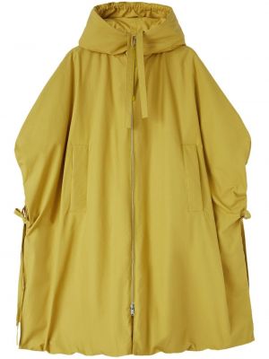 Pérový kabát s kapucňou Jil Sander žltá