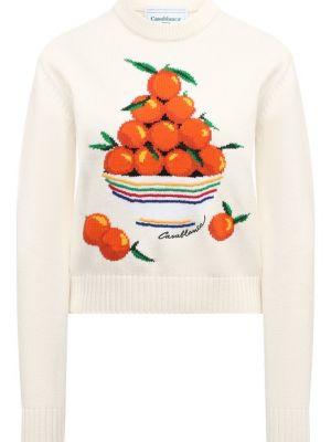 Хлопковый пуловер Casablanca белый