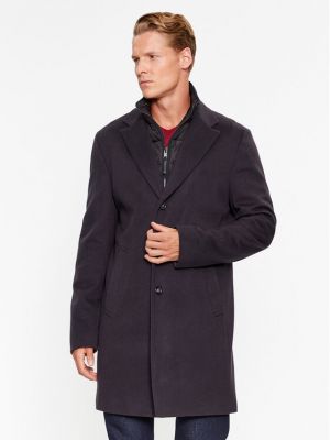 Slim fit vlnený priliehavý zimný kabát Boss