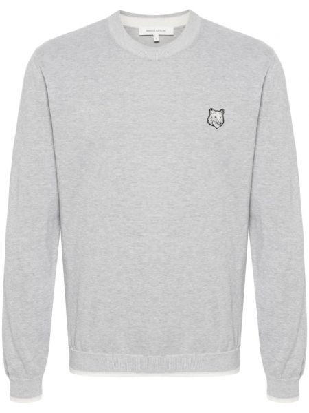 Pletený svetr Maison Kitsuné šedý