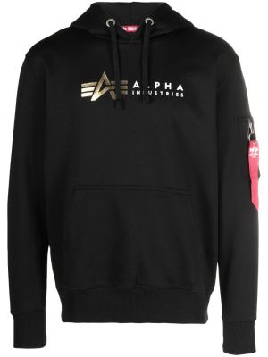 Hoodie Alpha Industries svart