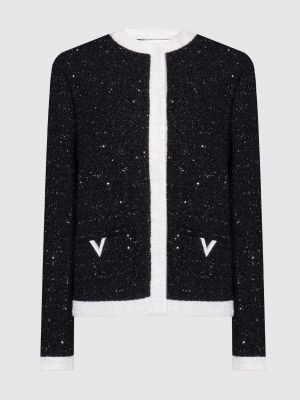 Черный пиджак с пайетками Valentino