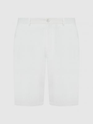 Льняные шорты с вышивкой Stefano Ricci белые