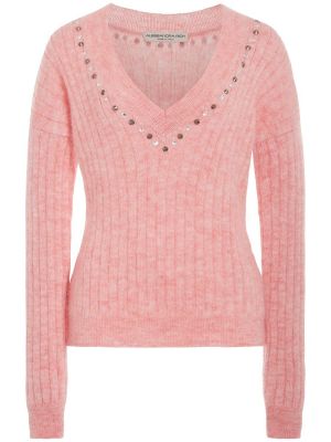 Moherowy sweter Alessandra Rich różowy