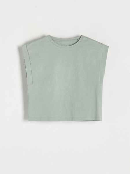 Bluză din bumbac Reserved verde