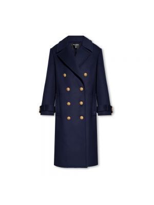 Manteau en laine Balmain bleu