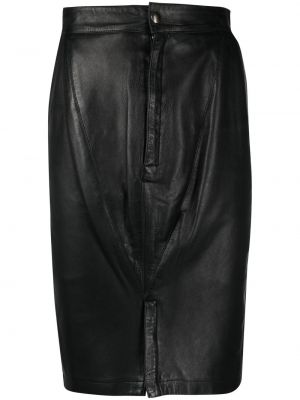 Přiléhavé kožená sukně na zip Alaïa Pre-owned - černá