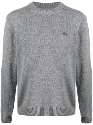 Вълнен пуловер бродиран Han Kjøbenhavn сиво