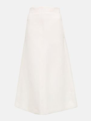 Vlnená midi sukňa Chloã© biela