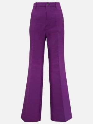 Pantaloni cu picior drept cu talie înaltă Plan C violet