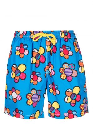 Kratke hlače s cvjetnim printom s printom Mc2 Saint Barth plava