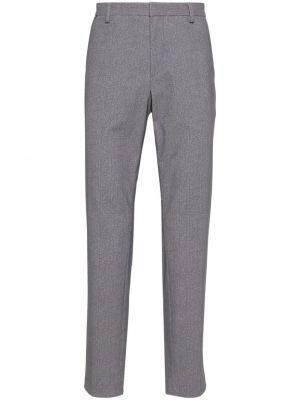 Ravne hlače s karirastim vzorcem s potiskom Boss siva