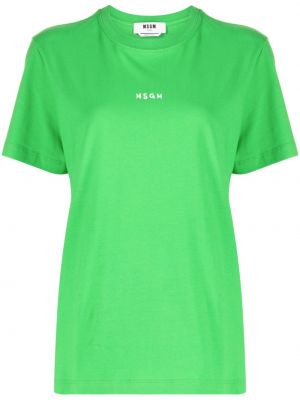 Koszulka bawełniana z nadrukiem Msgm zielona