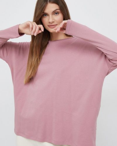 Памучна блуза с дълъг ръкав Vero Moda розово