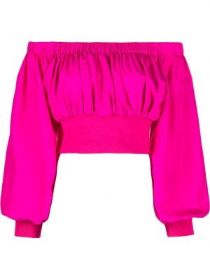 Укороченная шелковая блузка Alexander Mcqueen, розовая