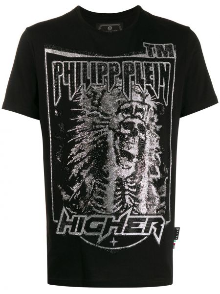 Camiseta de cuello redondo Philipp Plein negro