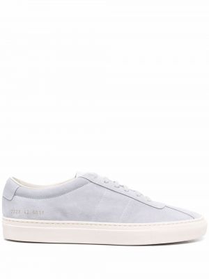 Blonder semsket skinn snøring sneakers Common Projects blå