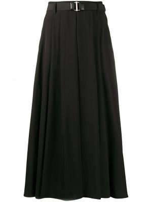 Falda larga plisada Prada negro
