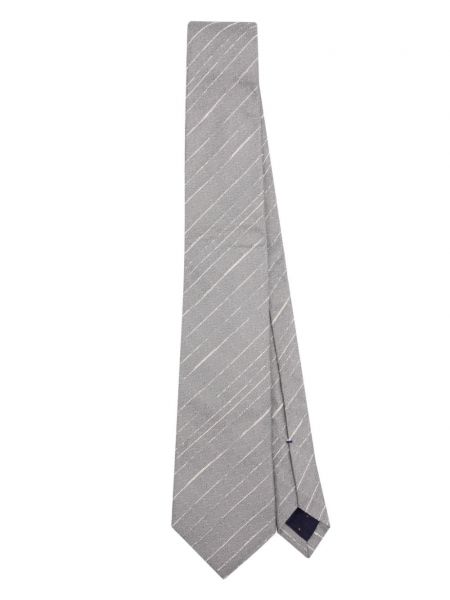 Pruhovaná hodvábna kravata Paul Smith sivá