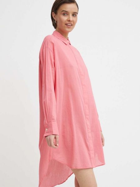 Pamučna mini haljina oversized Mos Mosh ružičasta