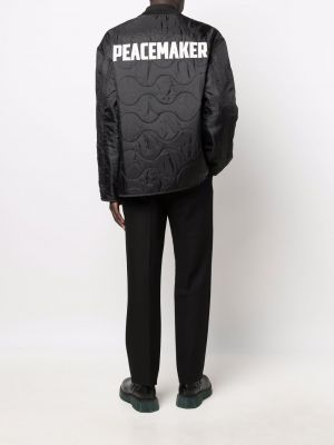 Stepēta dūnu jaka ar apdruku Oamc melns