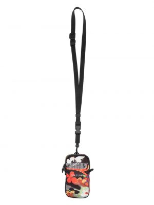 Φλοράλ τσάντα ώμου με σχέδιο Moschino μαύρο
