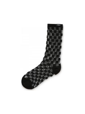 Průsvitné kostkované ponožky Vans černé