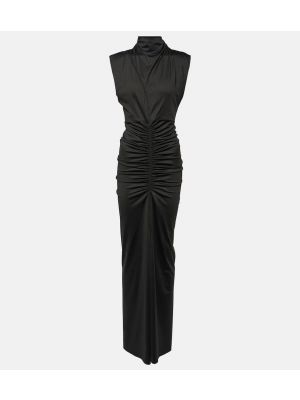 Sukienka długa z dżerseju Victoria Beckham czarna