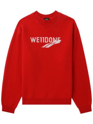 Вълнен пуловер We11done червено