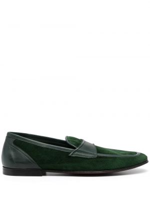 Slip-on кожени лоуфъри Dolce & Gabbana зелено