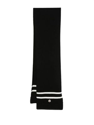 Шерстяной шарф Moncler черный