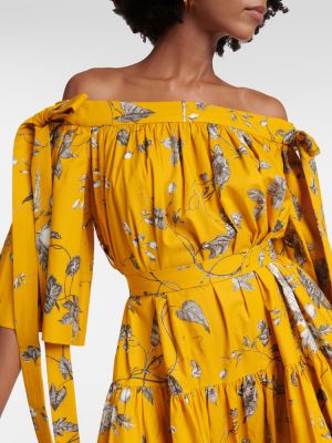 Pamučna maksi haljina s cvjetnim printom Erdem žuta