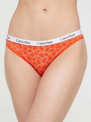 Brazyliany koronkowe Calvin Klein Underwear pomarańczowe