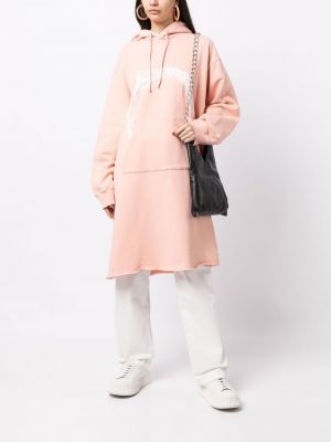 Kleid mit kapuze mit print mit schlangenmuster Mm6 Maison Margiela pink