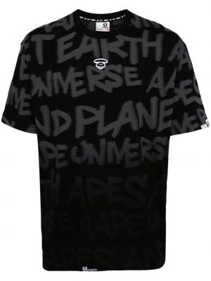 Bavlněné tričko s potiskem Aape By *a Bathing Ape® černé