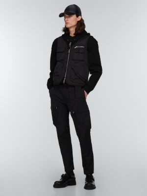 Spodnie cargo slim fit bawełniane Givenchy czarne