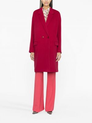 Kašmírový vlněný kabát Isabel Marant růžový