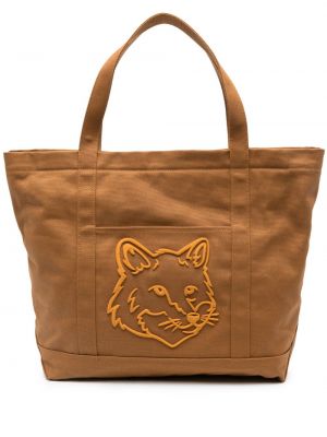 Nákupná taška Maison Kitsuné hnedá