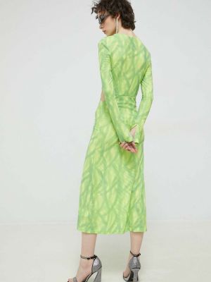 Testhezálló hosszú ruha Rotate zöld