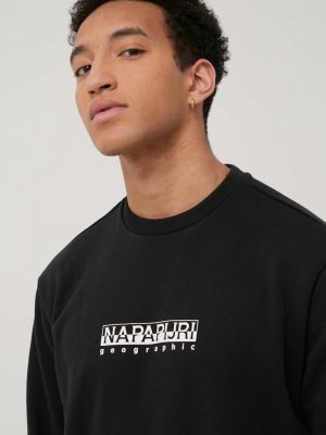 Bluza z nadrukiem Napapijri czarna