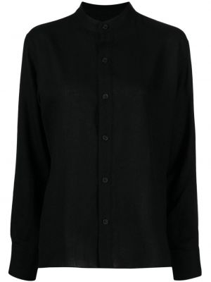 Μάλλινο πουκάμισο Yohji Yamamoto μαύρο